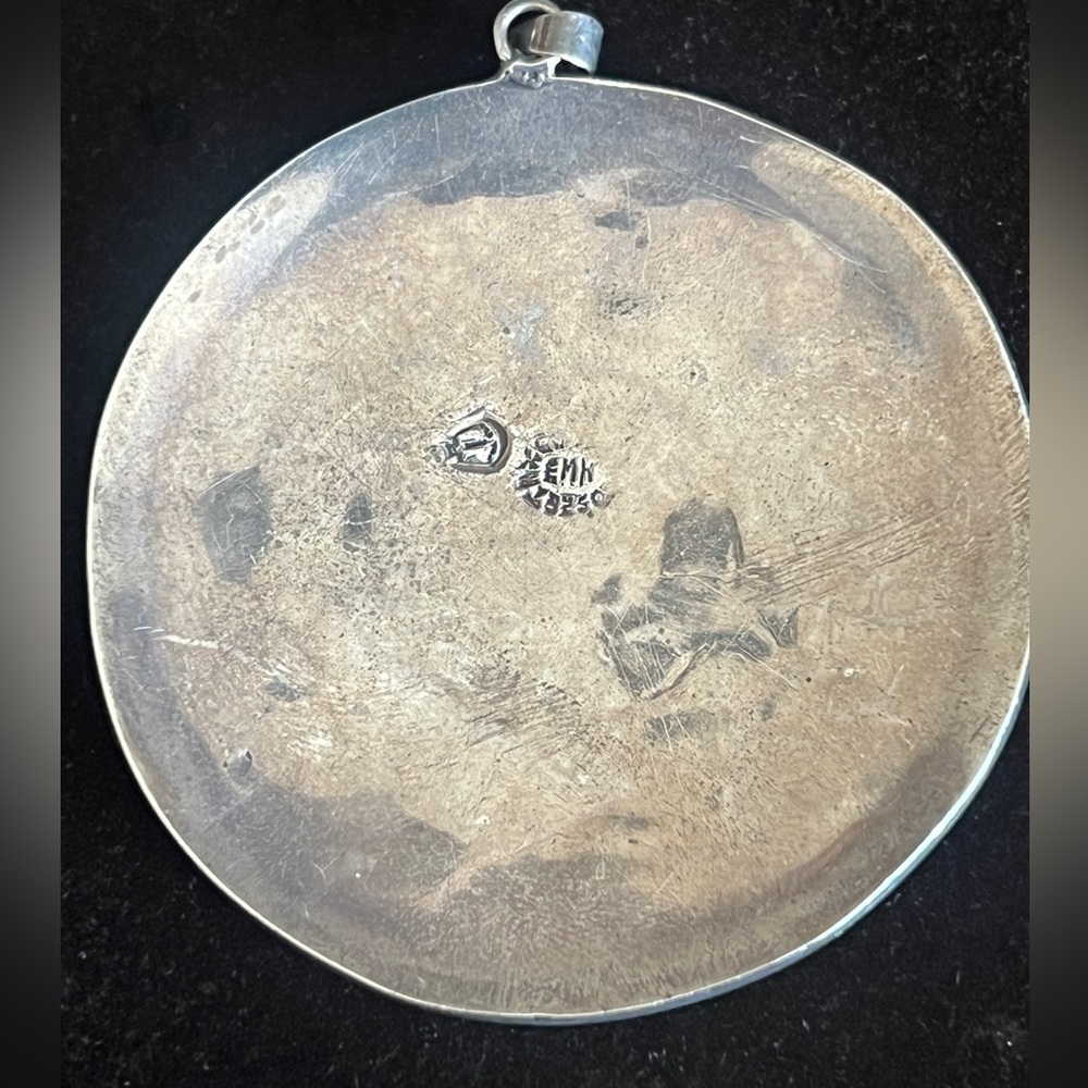 Vintage Taxco Mexico Astrology Zodiac Medallion Large Pendant Sterling 925 - Picture 3 of 5